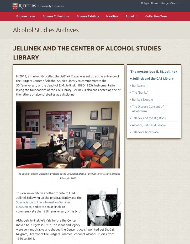 Screenshot of Jellinek exhibit