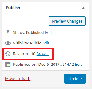 publish module with revisions highlighted