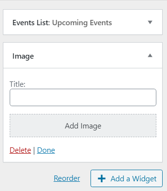 new widget expanded in customizer view