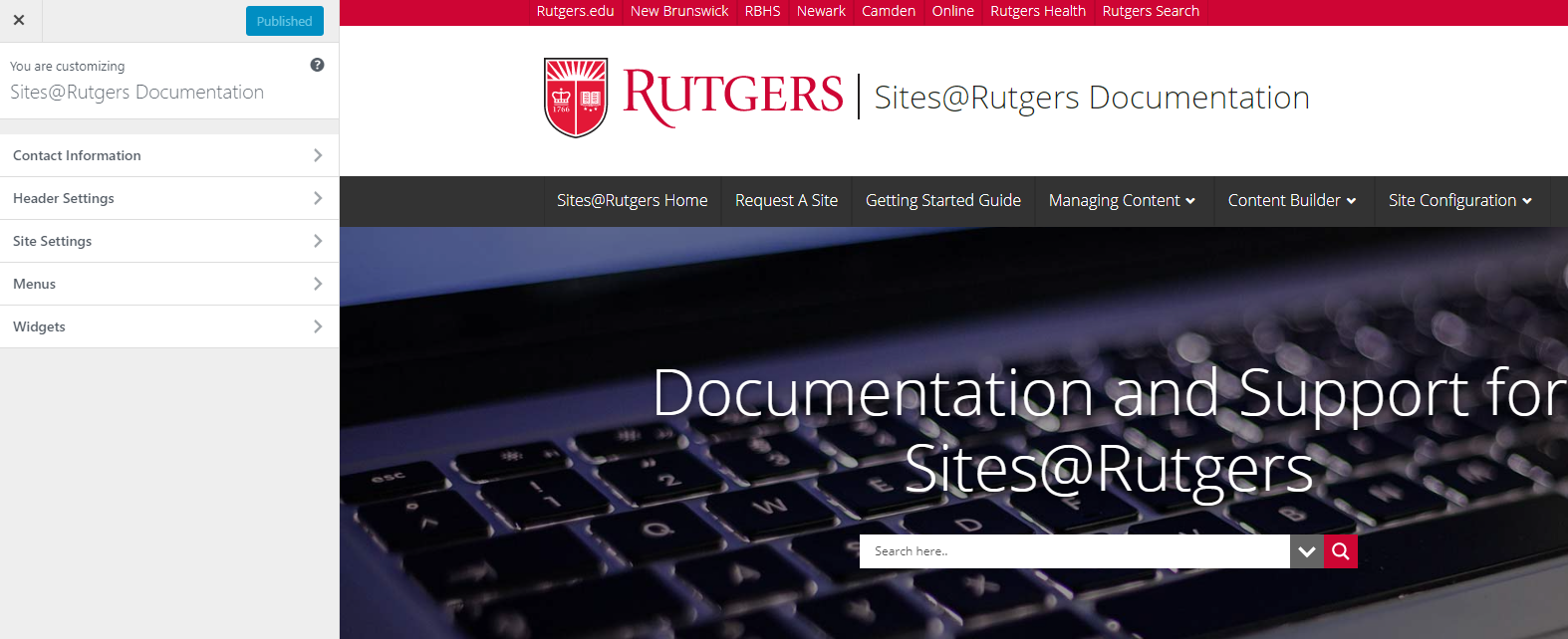 Site Editor – Documentation –