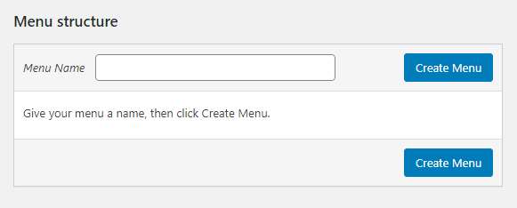 Create menu naming prompt