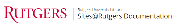 Sites@Rutgers Rutgers University Libraries header