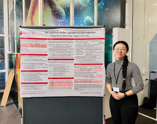 Ziling Zhu and her poster at Amsterdam Colloquium 2022