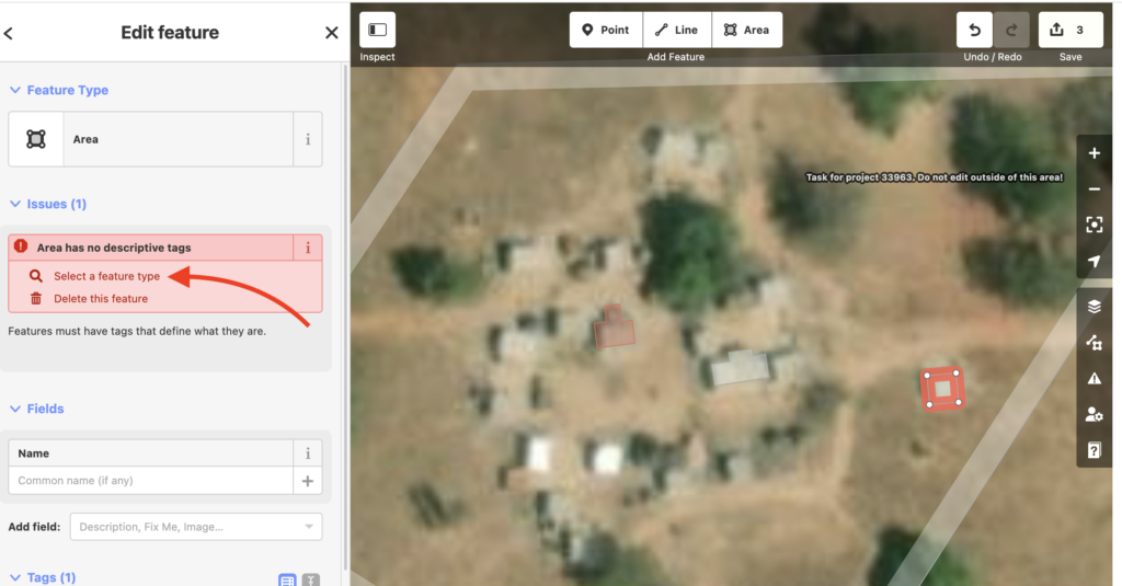 Click “Select feature type” and select Building
