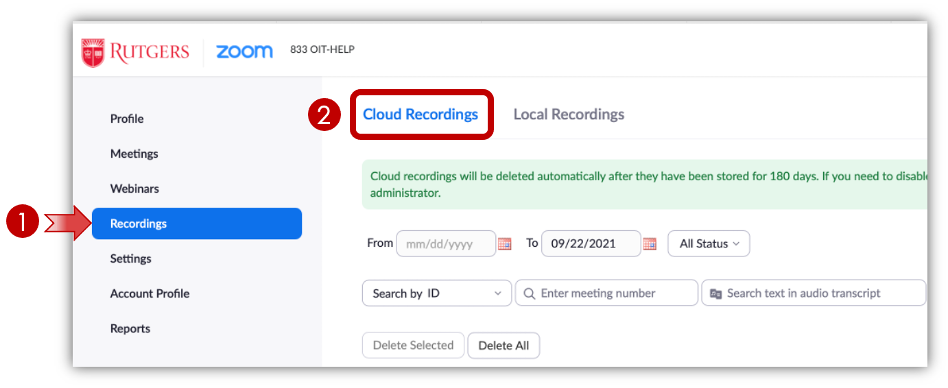 Zoom: Cloud Recordings