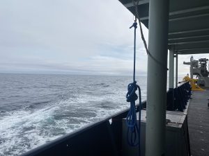 Picture of the ocean from onboard the ship.