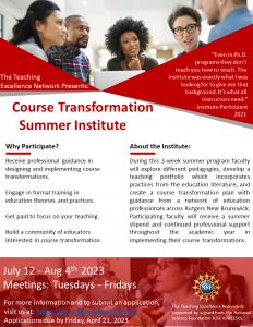 flyer for 2023 Summer Institute