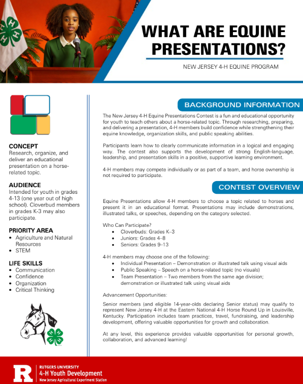 Front Page of Presentation Information Sheet