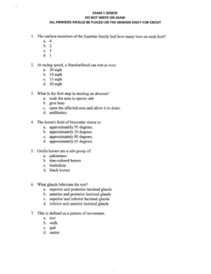 Preview of Sample Senior Exam