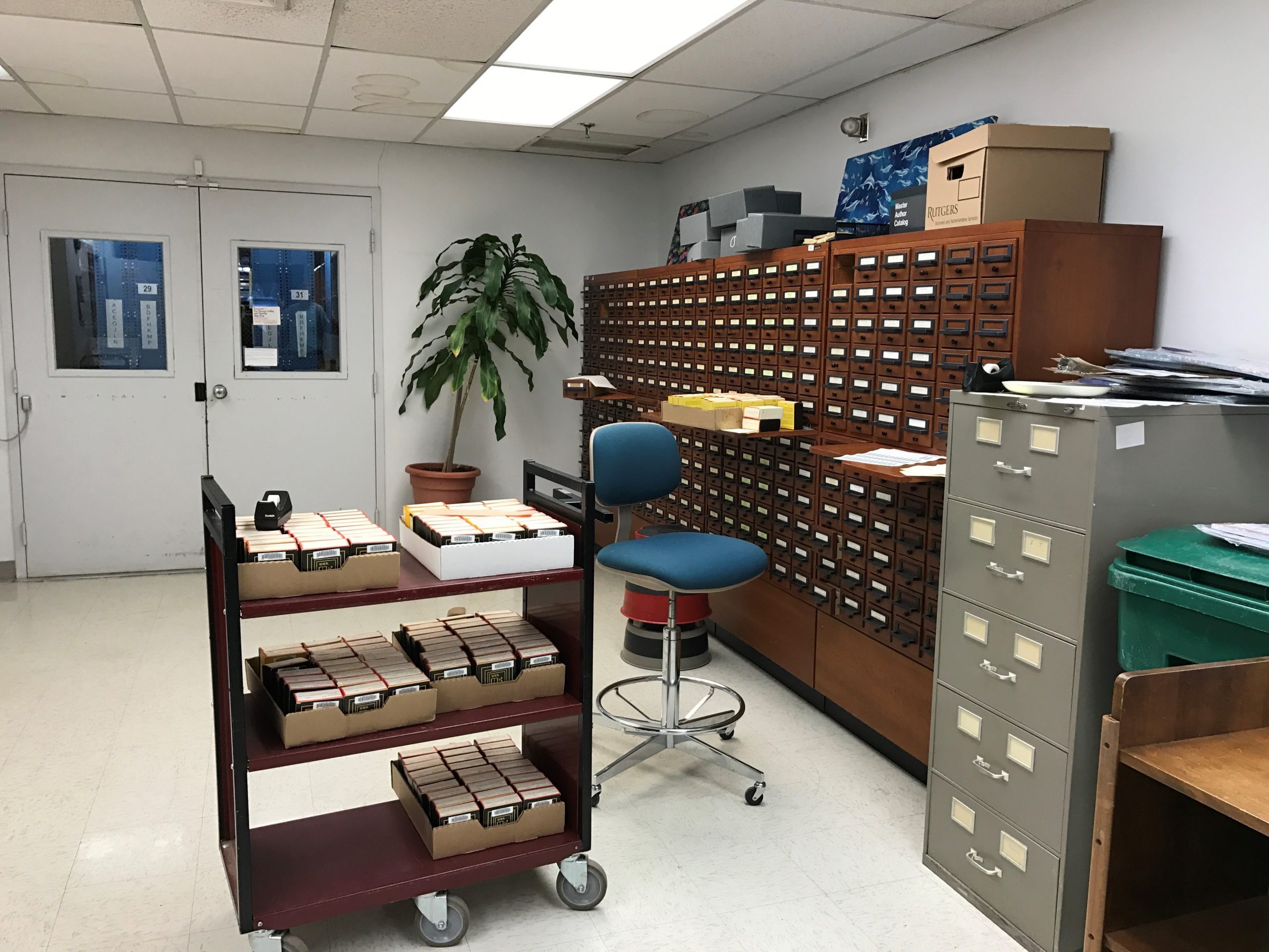 Library catalog drawers