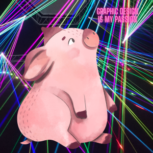 Cute pink pig graphic design