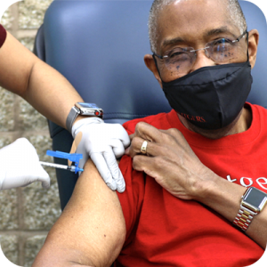 Dean Robert Johnson receives COVID-19 vaccine