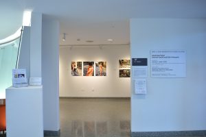 Installation view of five photographs.