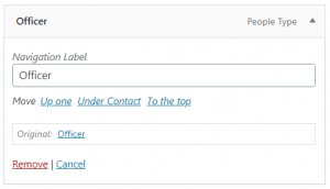 expanded people type menu item