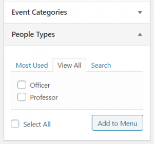 people types expanded in menus module