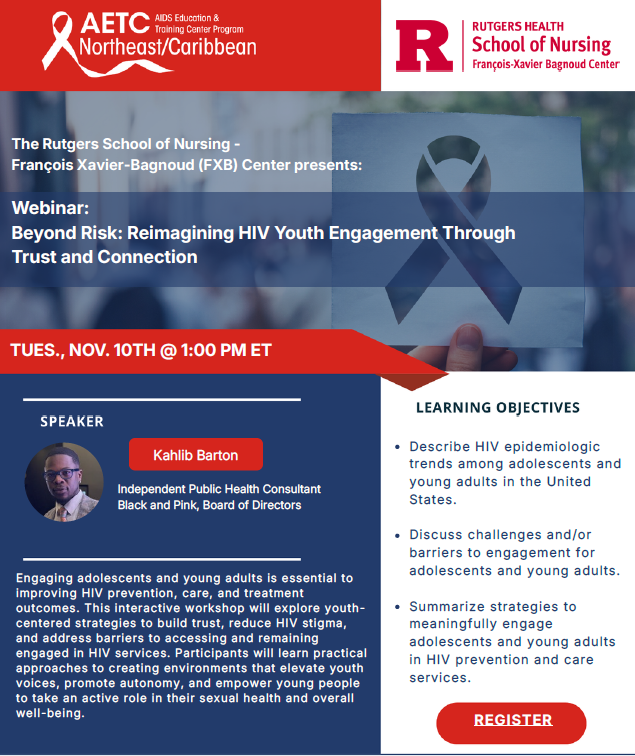 Webinar flyer with speaker photo, date and time