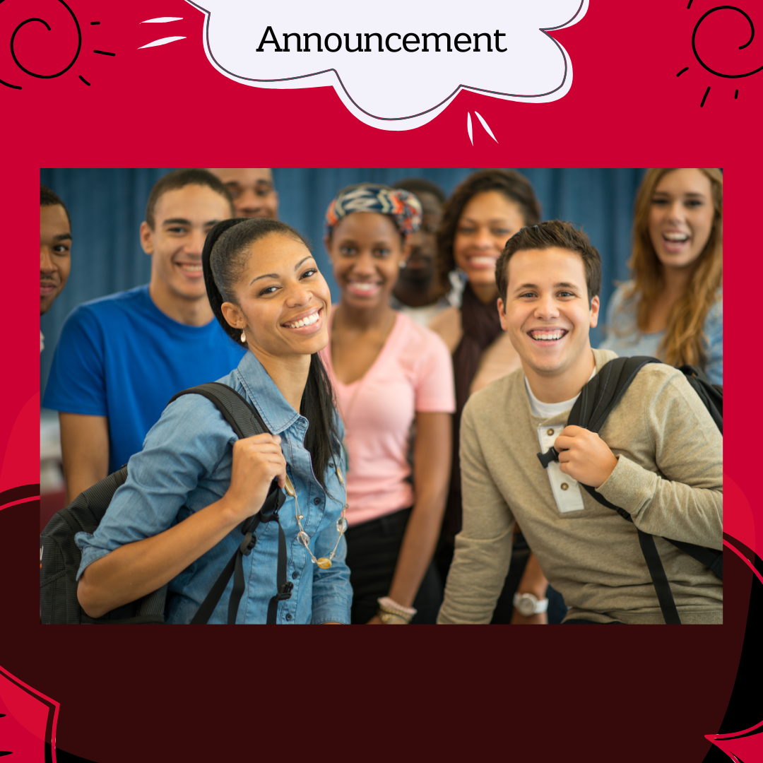 A group of students smiling and posing for a picture