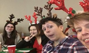 Lab members at Christmas party