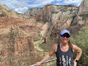 Kristen Syrett hiking in Zion, Utah