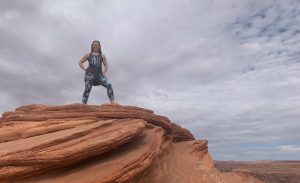 Kristen Syrett at Horseshoe Bend and the Colorado river in Arizona