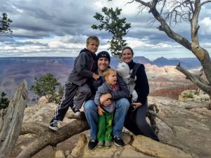 Adam's family in the Grand Canyon