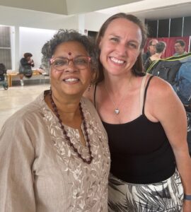 Prof. Kristen Syrett (right) with LSA Institute Fillmore Professor, Prof. Veneeta Dayal.
