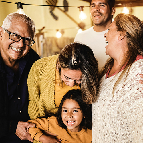 Happy Latino family