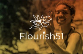 Flourish 51: Innovating for Good - person sitting with "flourish 51" overlay.