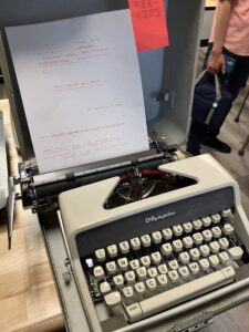 RFS typewriter and print