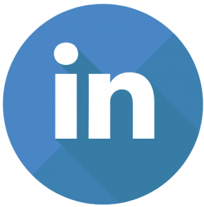 Blue circle with the letters I and N in the middle. This is the logo for LinkedIn.