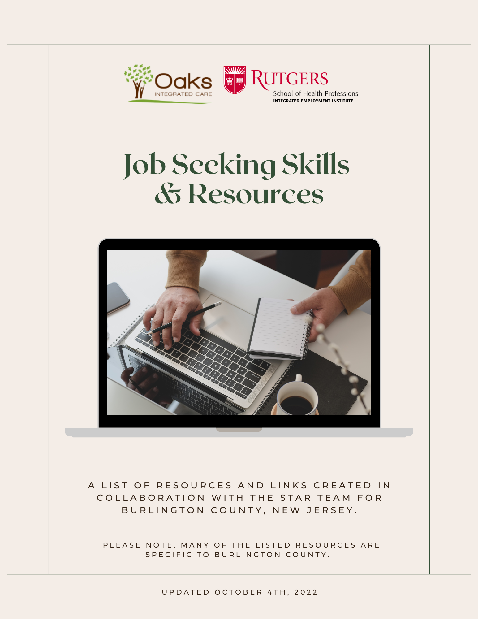 Cover of Oaks STAR Resources for Job Seekers Manual