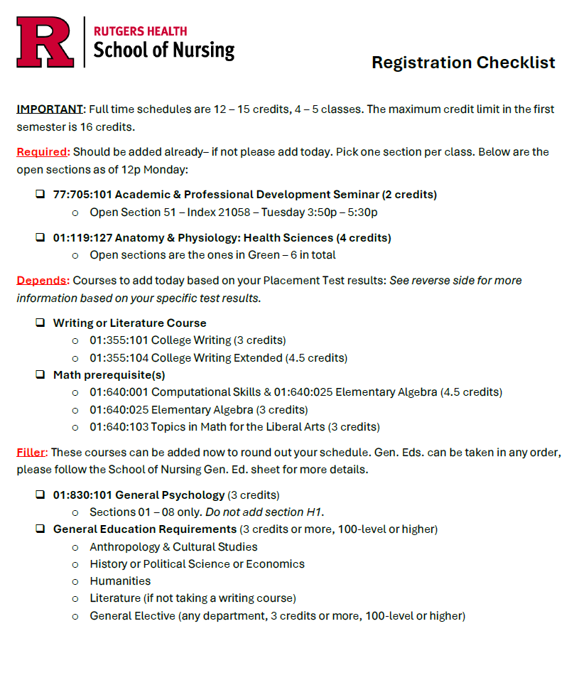 School-to-School Transfer – School of Nursing Advising Center