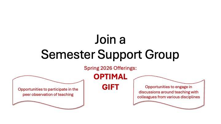image of text: "Join a Semester Support Group; spring 2026 offerings: OPTIMAL, GIFT"