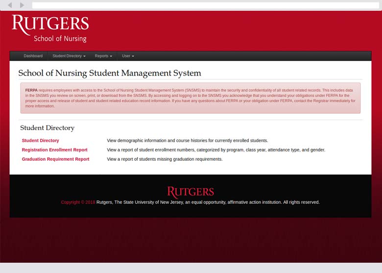 School Nursing Student Management screen graphic