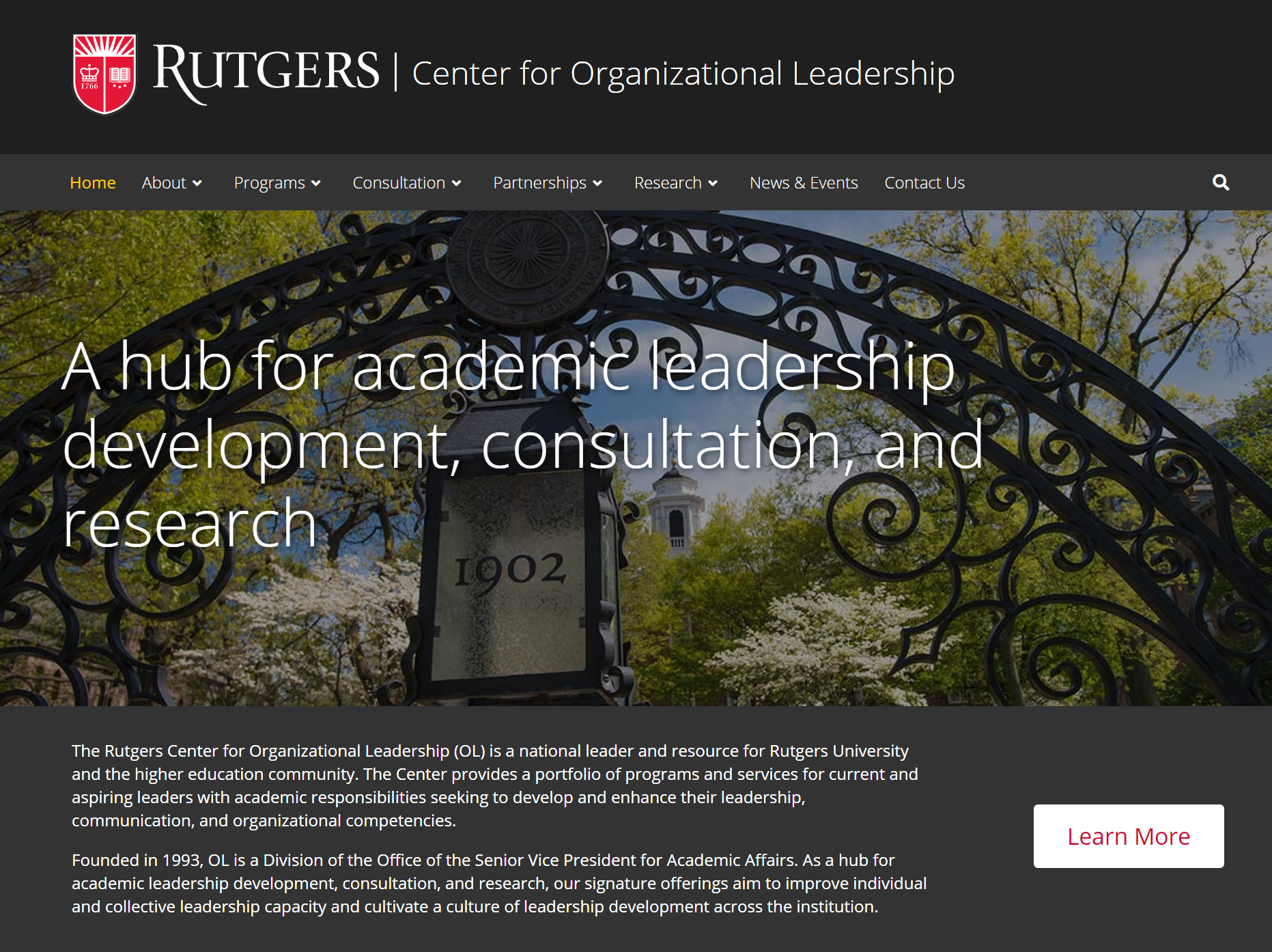 center for organizational leadership homepage